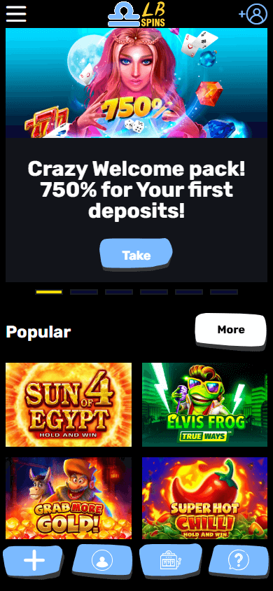 Libra Spins Casino Mobile screenshot